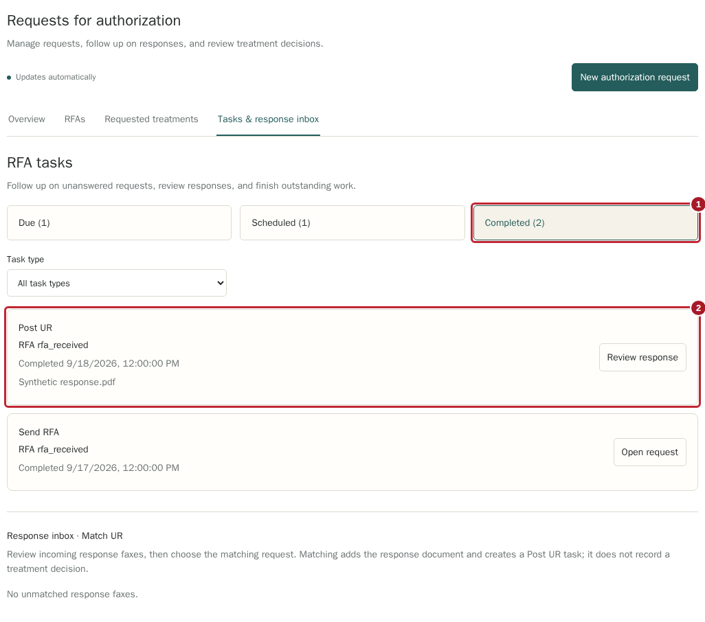 Verify the completed task with highlighted controls